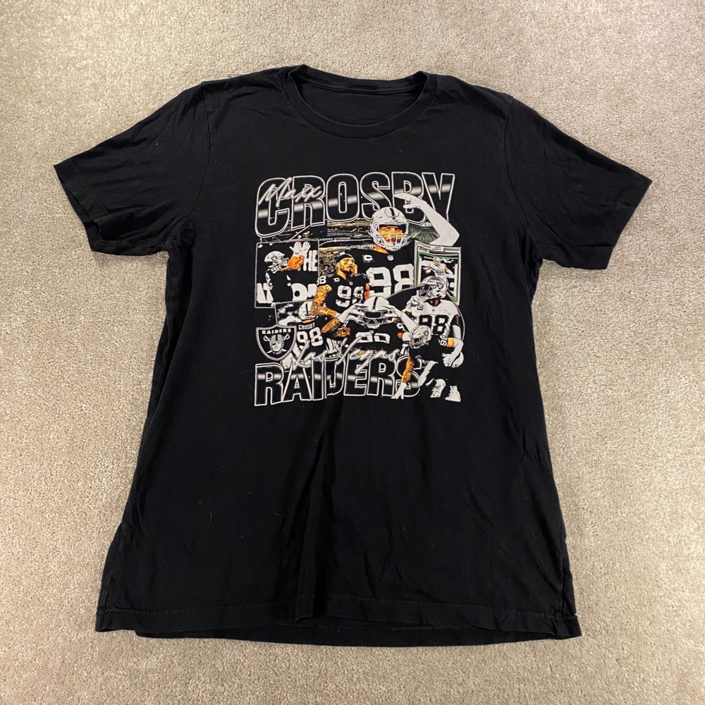 Maxx Crosby Las Vegas Raiders T-Shirt Mens Medium Black Graphic NFL Football Tee